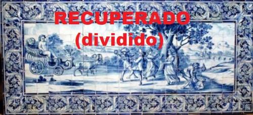2009 - Praça Príncipe Real, Lisboa. Um de diversos painéis de azulejos, Séc. XVII, furtados de um antiquário na Praça do Príncipe Real, em Lisboa. O furto terá ocorrido entre 26 de Junho e 16 de Julho de 2009. Recuperado (dividido)